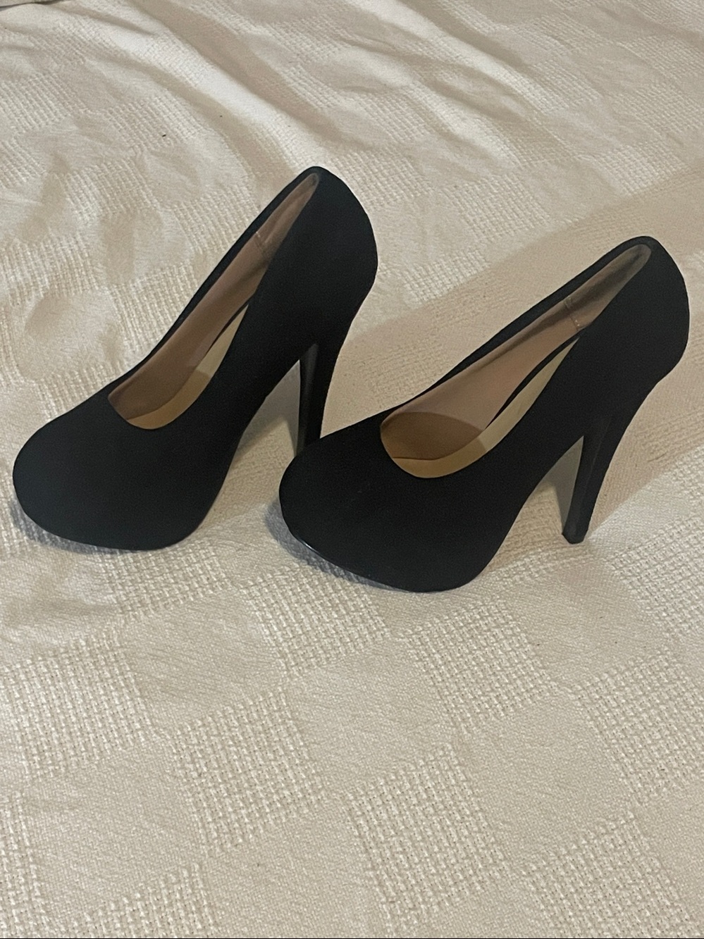 Classic Black Suede High Heel Pumps - Delicacy Women's Shoes 6.5